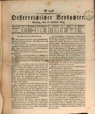 Der Oesterreichische Beobachter Montag 25. Oktober 1819