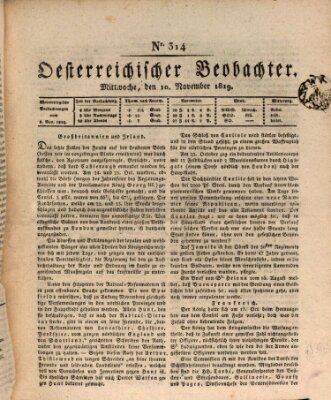 Der Oesterreichische Beobachter Mittwoch 10. November 1819