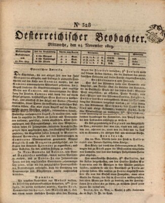 Der Oesterreichische Beobachter Mittwoch 24. November 1819