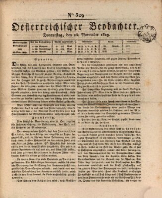 Der Oesterreichische Beobachter Donnerstag 25. November 1819