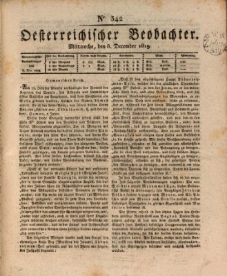 Der Oesterreichische Beobachter Mittwoch 8. Dezember 1819