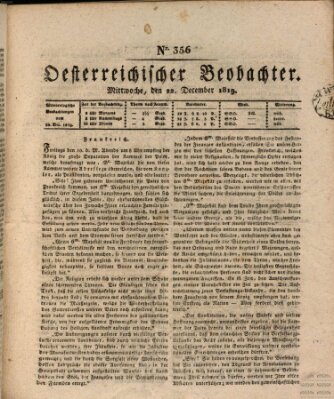 Der Oesterreichische Beobachter Mittwoch 22. Dezember 1819