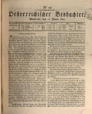 Der Oesterreichische Beobachter Mittwoch 12. Januar 1820