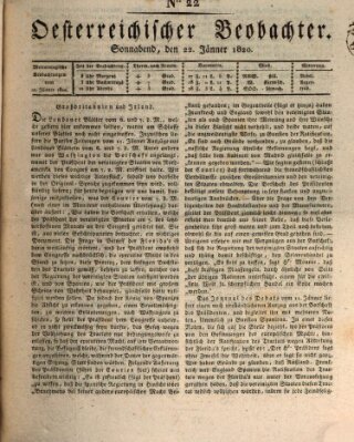 Der Oesterreichische Beobachter Samstag 22. Januar 1820