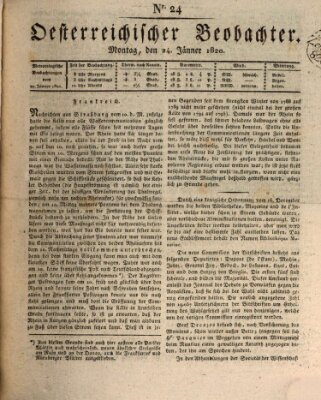 Der Oesterreichische Beobachter Montag 24. Januar 1820