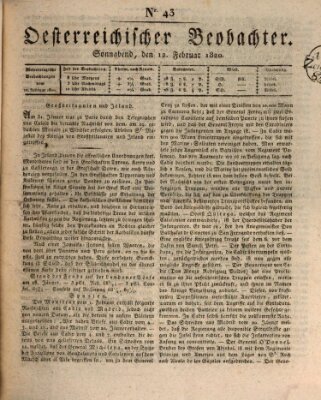 Der Oesterreichische Beobachter Samstag 12. Februar 1820