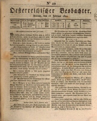 Der Oesterreichische Beobachter Freitag 18. Februar 1820