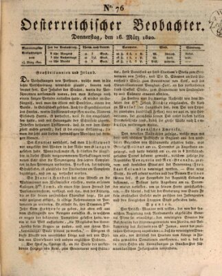 Der Oesterreichische Beobachter Donnerstag 16. März 1820