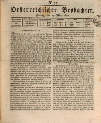 Der Oesterreichische Beobachter Freitag 17. März 1820