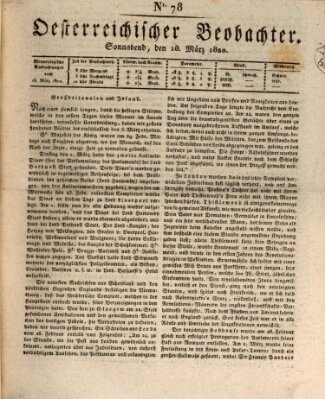 Der Oesterreichische Beobachter Samstag 18. März 1820