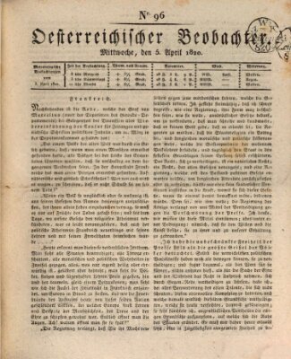 Der Oesterreichische Beobachter Mittwoch 5. April 1820