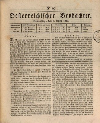 Der Oesterreichische Beobachter Donnerstag 6. April 1820