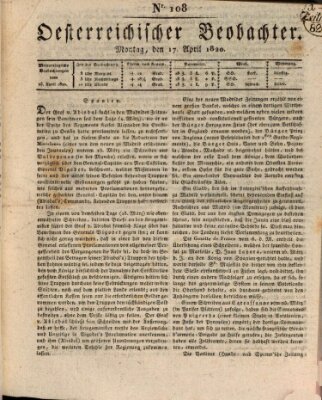 Der Oesterreichische Beobachter Montag 17. April 1820