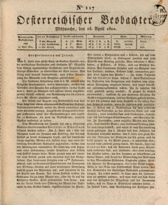 Der Oesterreichische Beobachter Mittwoch 26. April 1820