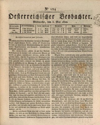 Der Oesterreichische Beobachter Mittwoch 3. Mai 1820