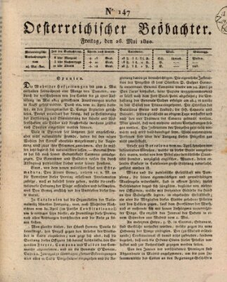 Der Oesterreichische Beobachter Freitag 26. Mai 1820