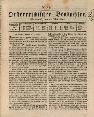 Der Oesterreichische Beobachter Samstag 27. Mai 1820