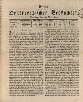 Der Oesterreichische Beobachter Sonntag 28. Mai 1820