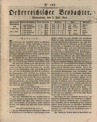 Der Oesterreichische Beobachter Samstag 3. Juni 1820