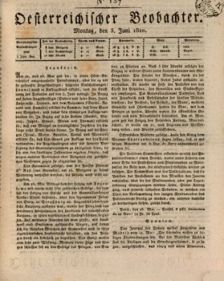 Der Oesterreichische Beobachter Montag 5. Juni 1820