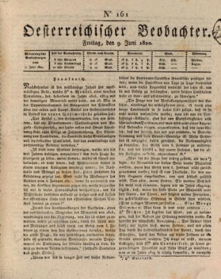 Der Oesterreichische Beobachter Freitag 9. Juni 1820