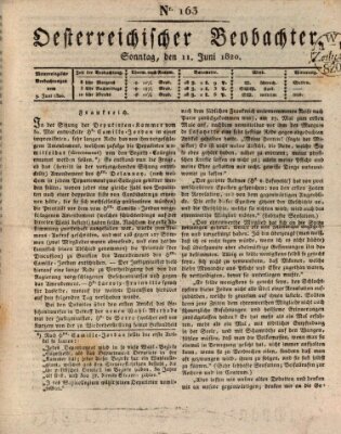 Der Oesterreichische Beobachter Sonntag 11. Juni 1820