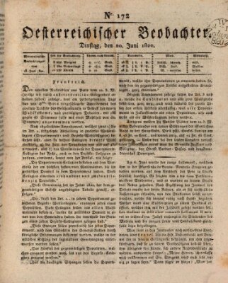 Der Oesterreichische Beobachter Dienstag 20. Juni 1820