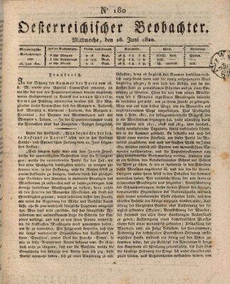 Der Oesterreichische Beobachter Mittwoch 28. Juni 1820