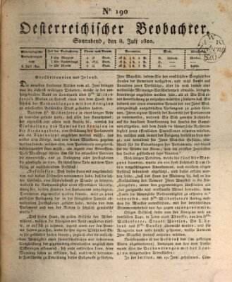 Der Oesterreichische Beobachter Samstag 8. Juli 1820