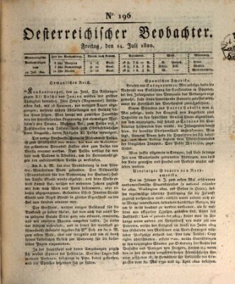 Der Oesterreichische Beobachter Freitag 14. Juli 1820