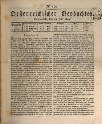 Der Oesterreichische Beobachter Samstag 15. Juli 1820