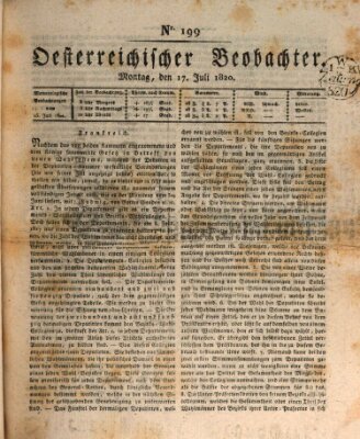 Der Oesterreichische Beobachter Montag 17. Juli 1820