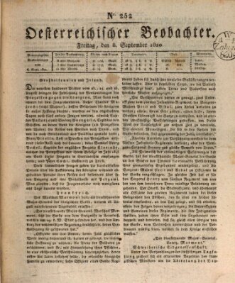 Der Oesterreichische Beobachter Freitag 8. September 1820