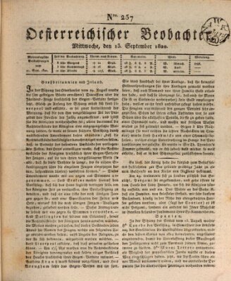 Der Oesterreichische Beobachter Mittwoch 13. September 1820