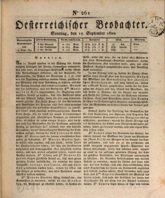 Der Oesterreichische Beobachter Sonntag 17. September 1820