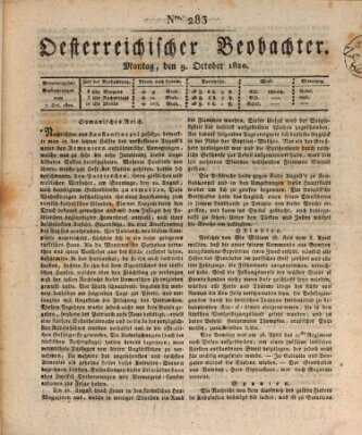 Der Oesterreichische Beobachter Montag 9. Oktober 1820