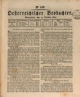 Der Oesterreichische Beobachter Samstag 14. Oktober 1820