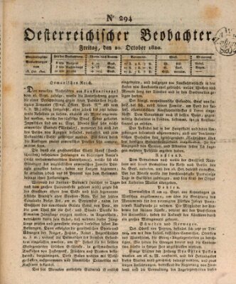 Der Oesterreichische Beobachter Freitag 20. Oktober 1820