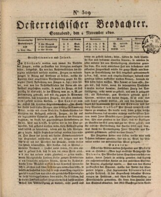 Der Oesterreichische Beobachter Samstag 4. November 1820