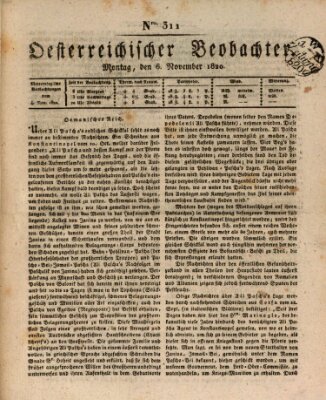 Der Oesterreichische Beobachter Montag 6. November 1820