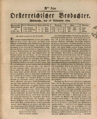 Der Oesterreichische Beobachter Mittwoch 15. November 1820