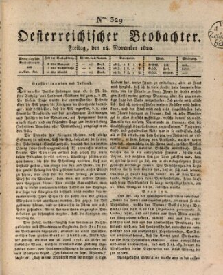 Der Oesterreichische Beobachter Freitag 24. November 1820