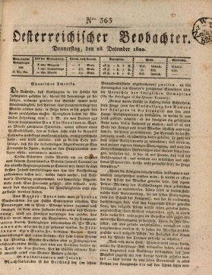 Der Oesterreichische Beobachter Donnerstag 28. Dezember 1820