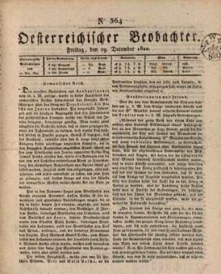 Der Oesterreichische Beobachter Freitag 29. Dezember 1820