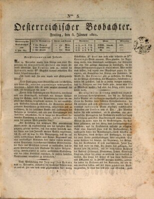 Der Oesterreichische Beobachter Freitag 5. Januar 1821