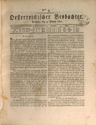 Der Oesterreichische Beobachter Dienstag 9. Januar 1821