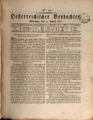 Der Oesterreichische Beobachter Mittwoch 17. Januar 1821