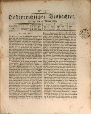 Der Oesterreichische Beobachter Freitag 19. Januar 1821