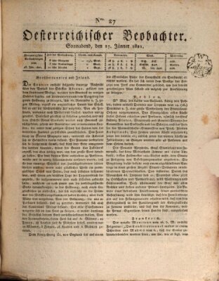 Der Oesterreichische Beobachter Samstag 27. Januar 1821