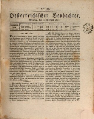 Der Oesterreichische Beobachter Montag 5. Februar 1821